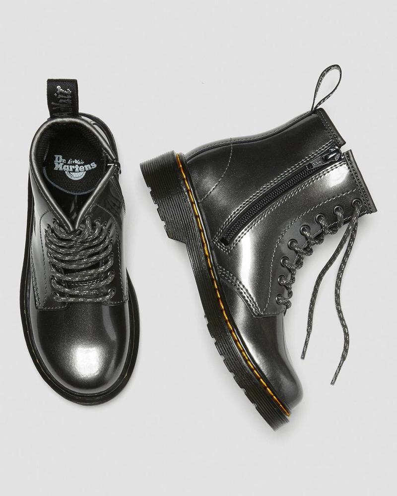 Dr Martens Junior 1460 Metallic Veterlaarzen Kinderen Grijs | NL 140EBC